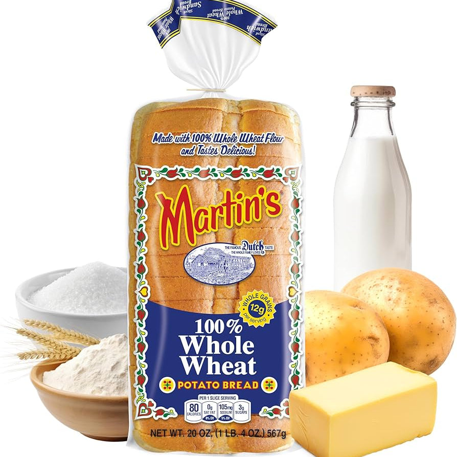 Martin's 100% Whole Wheat potato bread -20oz
