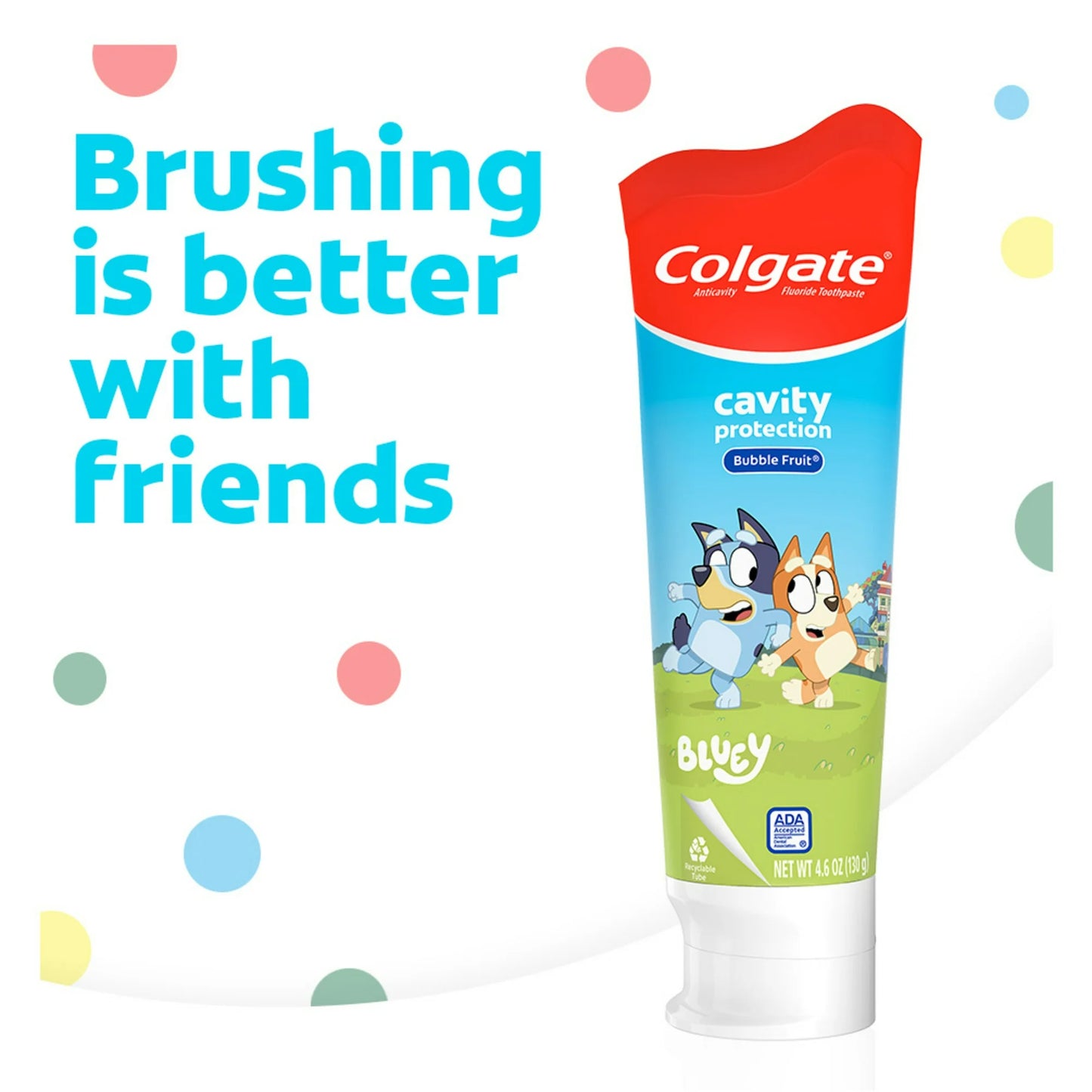 Colgate Bluey Kids Toothpaste with Fluoride, Cavity Protection, Mild Bubble Fruit Flavor