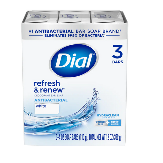 Dial Refresh & Renew, White Antibacterial Deodorant Soap Bars