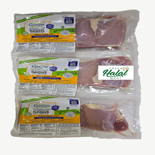 Crescent Hand Cut Zabiha Halal Chicken Thigh (Crescent Packing)