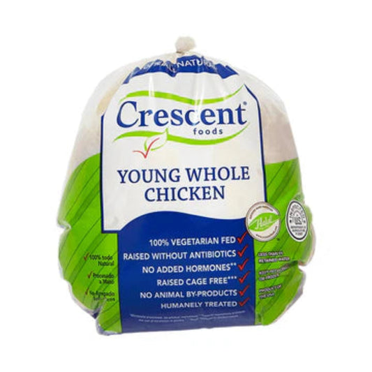 Crescent Hand Cut Zabiha Halal Whole Chicken (Crescent Packing)