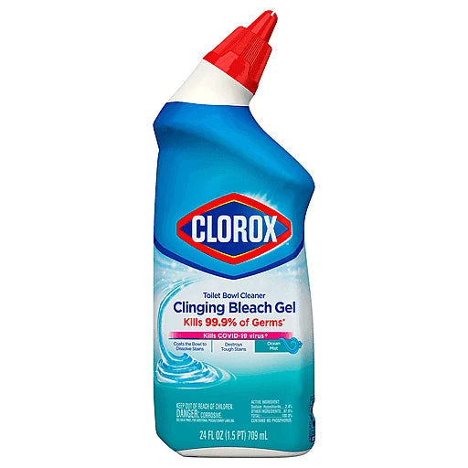 Clorox Toilet Bowl Cleaner, Clinging Bleach Gel, Ocean Mist